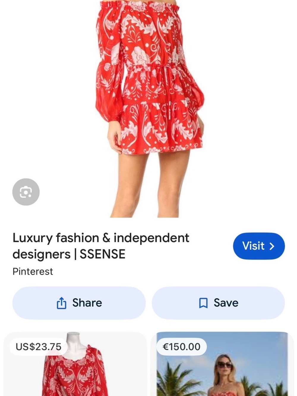 Alice McCall Red Paisley Off-Shoulder Mini Dress